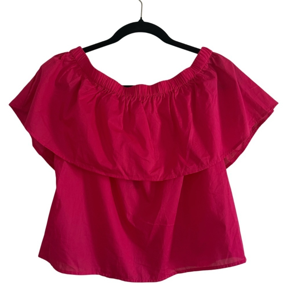 NWT Express Pink Off The Shoulder Sleeveless Ruffled Blouse Size Small